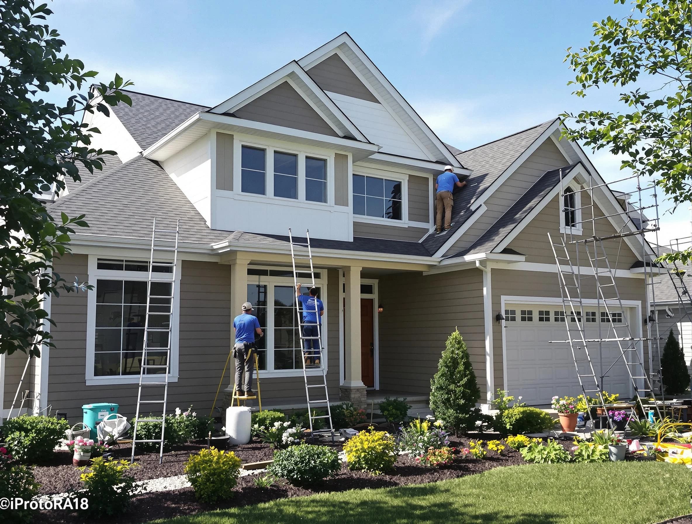 Detailed exterior painting by Mentor House Painters in Mentor