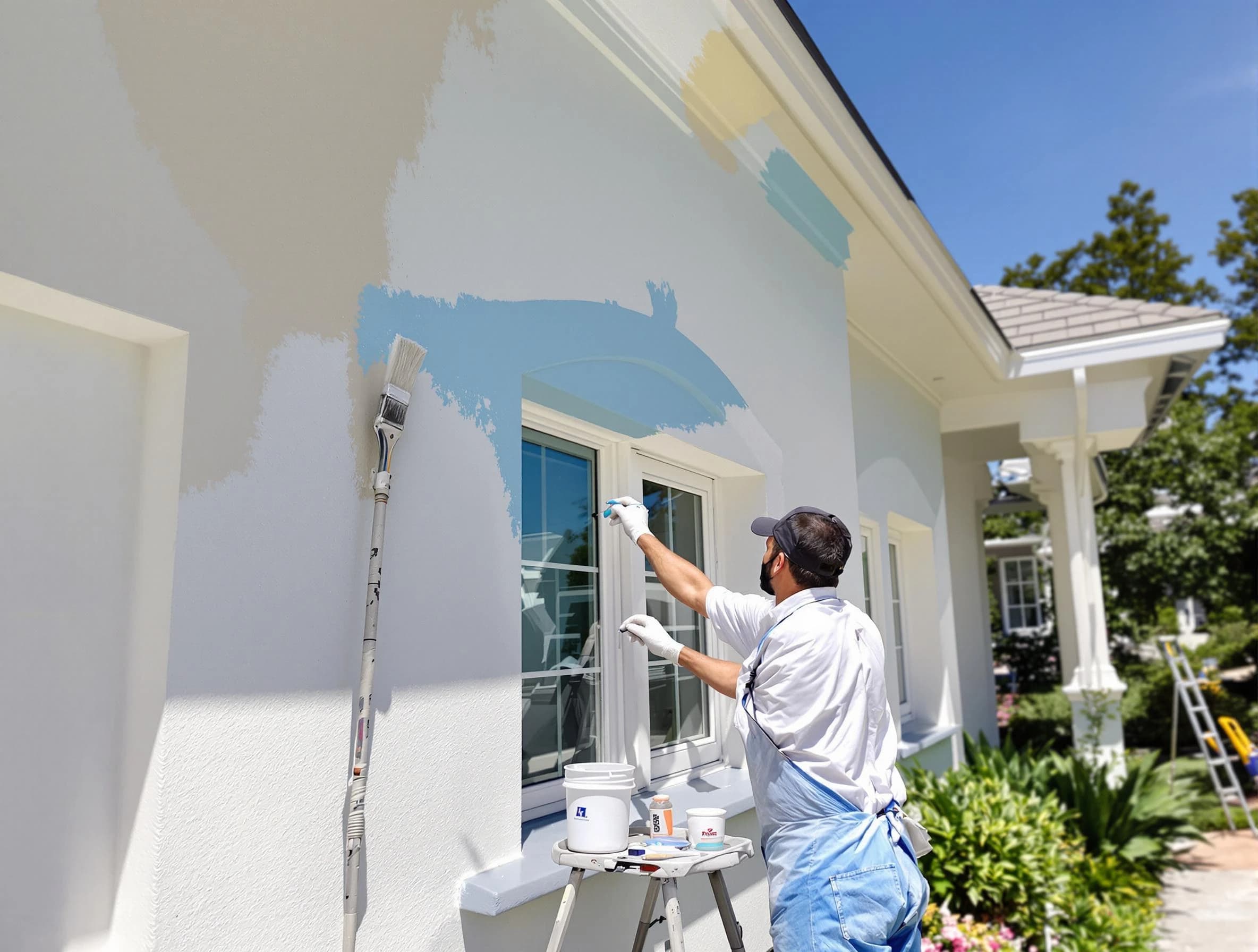 Mentor House Painters professional painting the exterior of a house in Mentor, OH